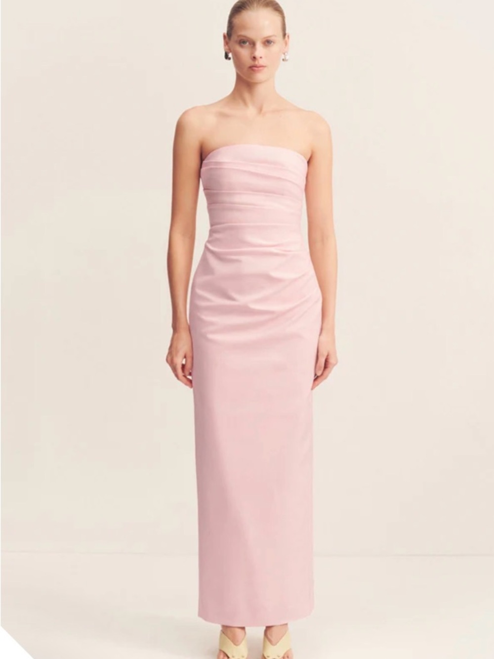 Shona Joy Lani Strapless Pink Column Gown